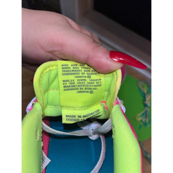 Nike Air Force 1 Low Pink Volt Aqua (GS) 6y - Picture 7 of 8